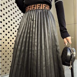 real leather authentic Fendi Long skirt